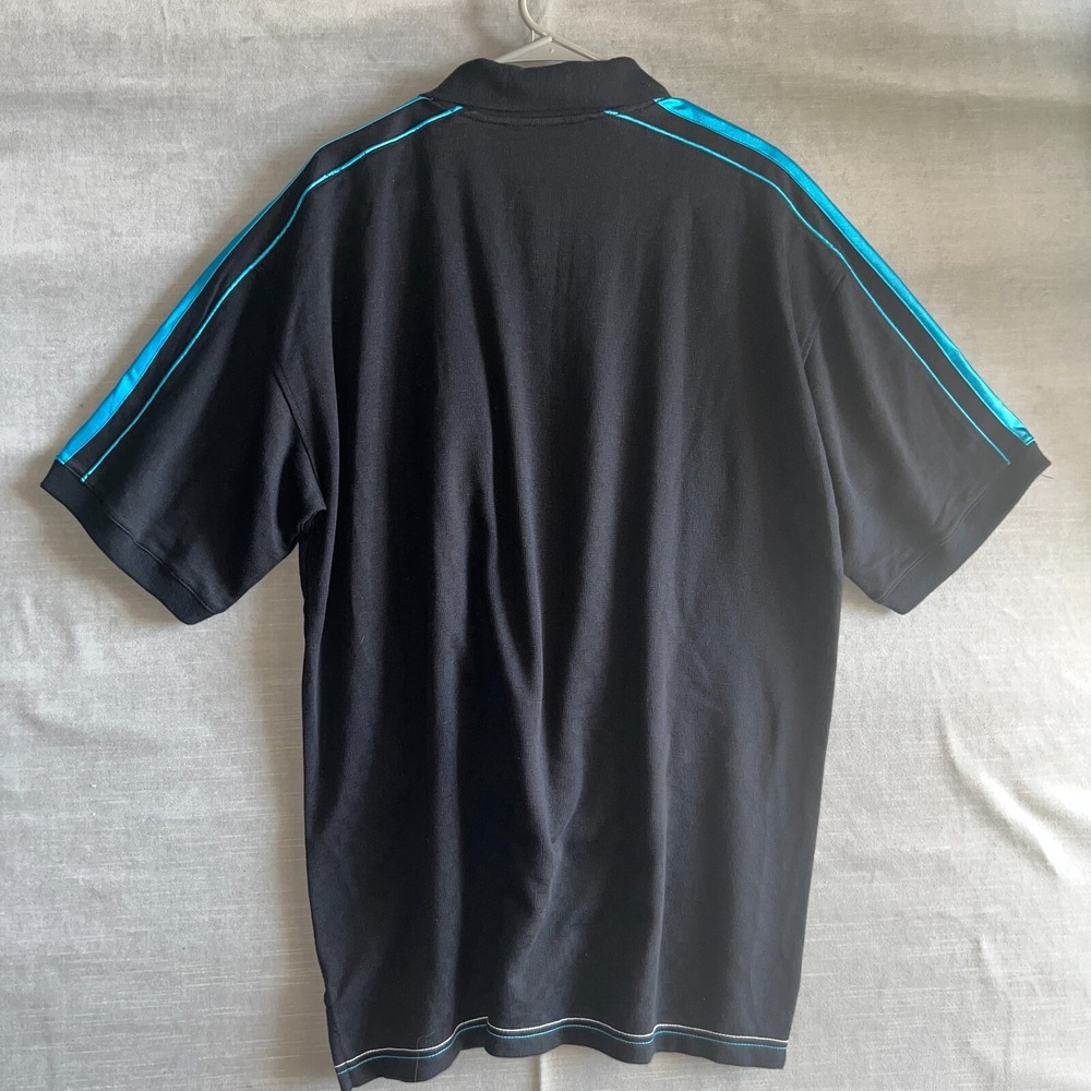 Avirex XL Black Blue Trim Polo Y2K Streetwear Crest Skull Hip-Hop Graphic Shirt - Picture 3 of 11